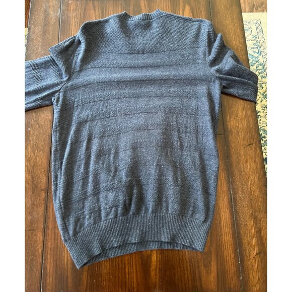 Gap Blue Crewneck Sweater Long Sleeve Linen Cotton Blend Pullover Men's Medium - Picture 5 of 7